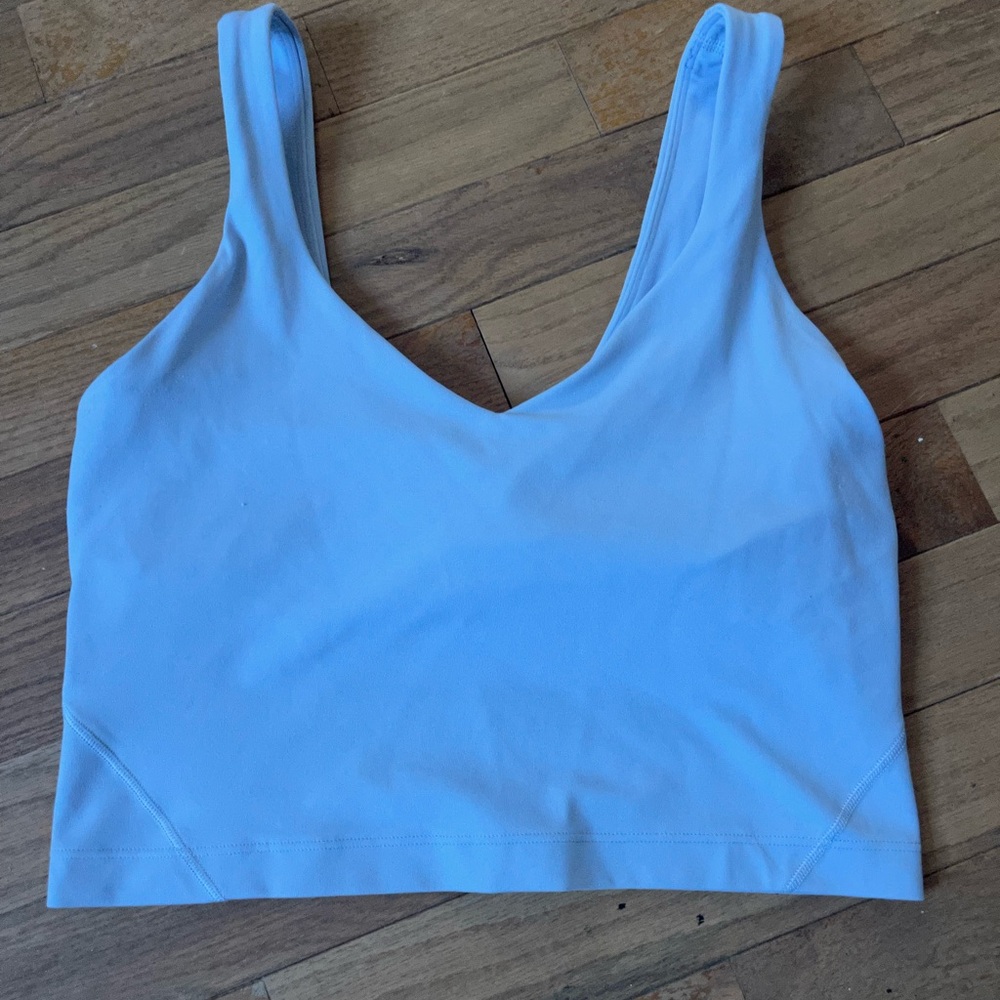 Light Blue V-Neck Crop Top